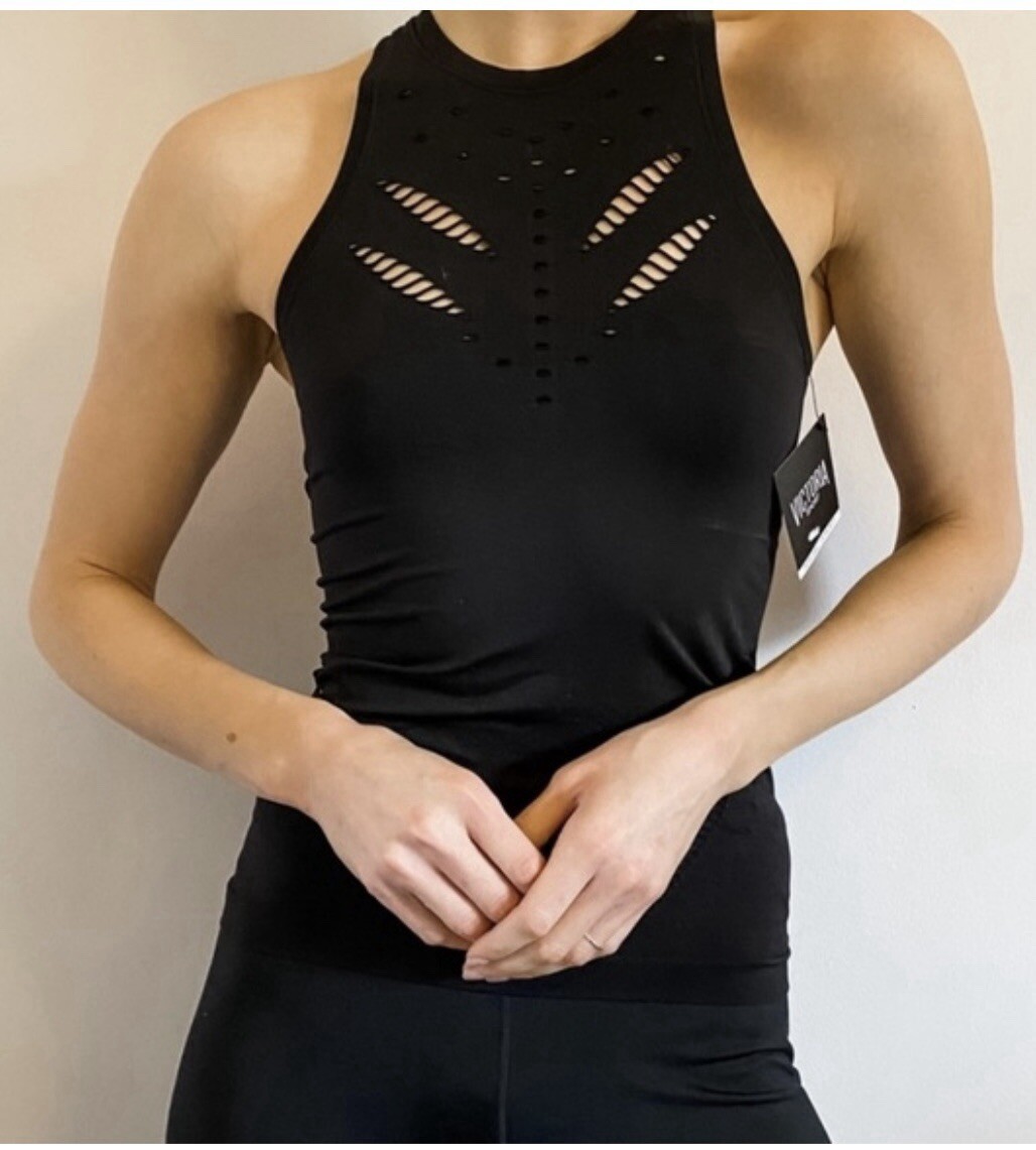 Victoria Secret Sport Tank Top Seamless Shirt Slim Fit Racerback Cutout NWT L