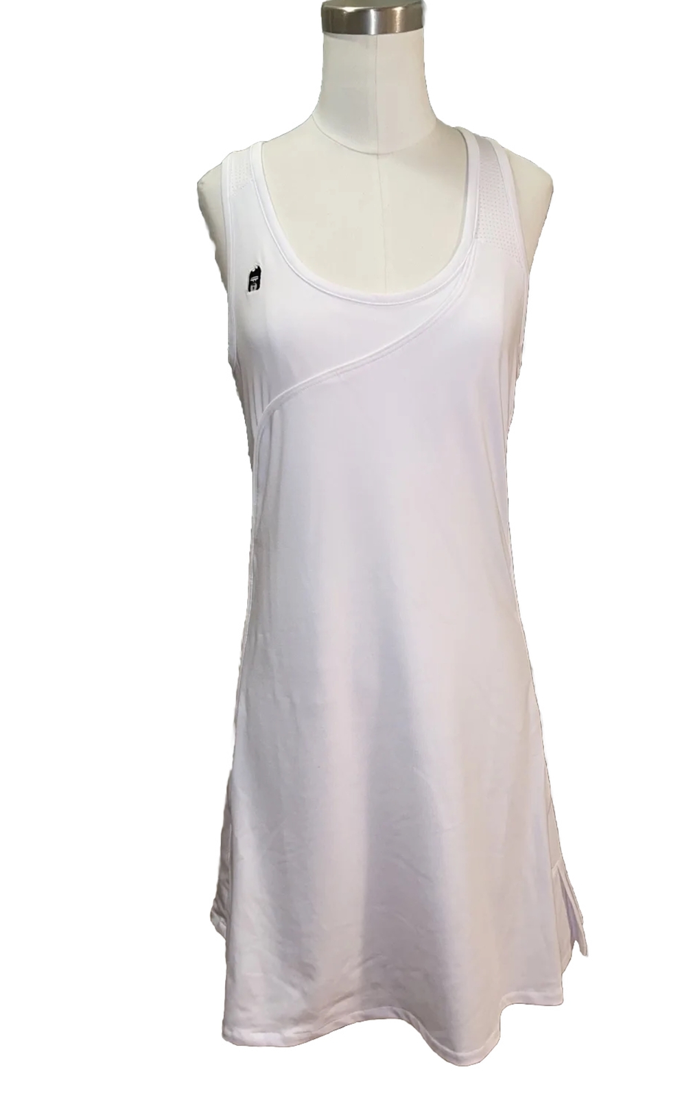 DUC Sport White Tennis Golf Dress Womens Large Pleated Athletic Sleeveless