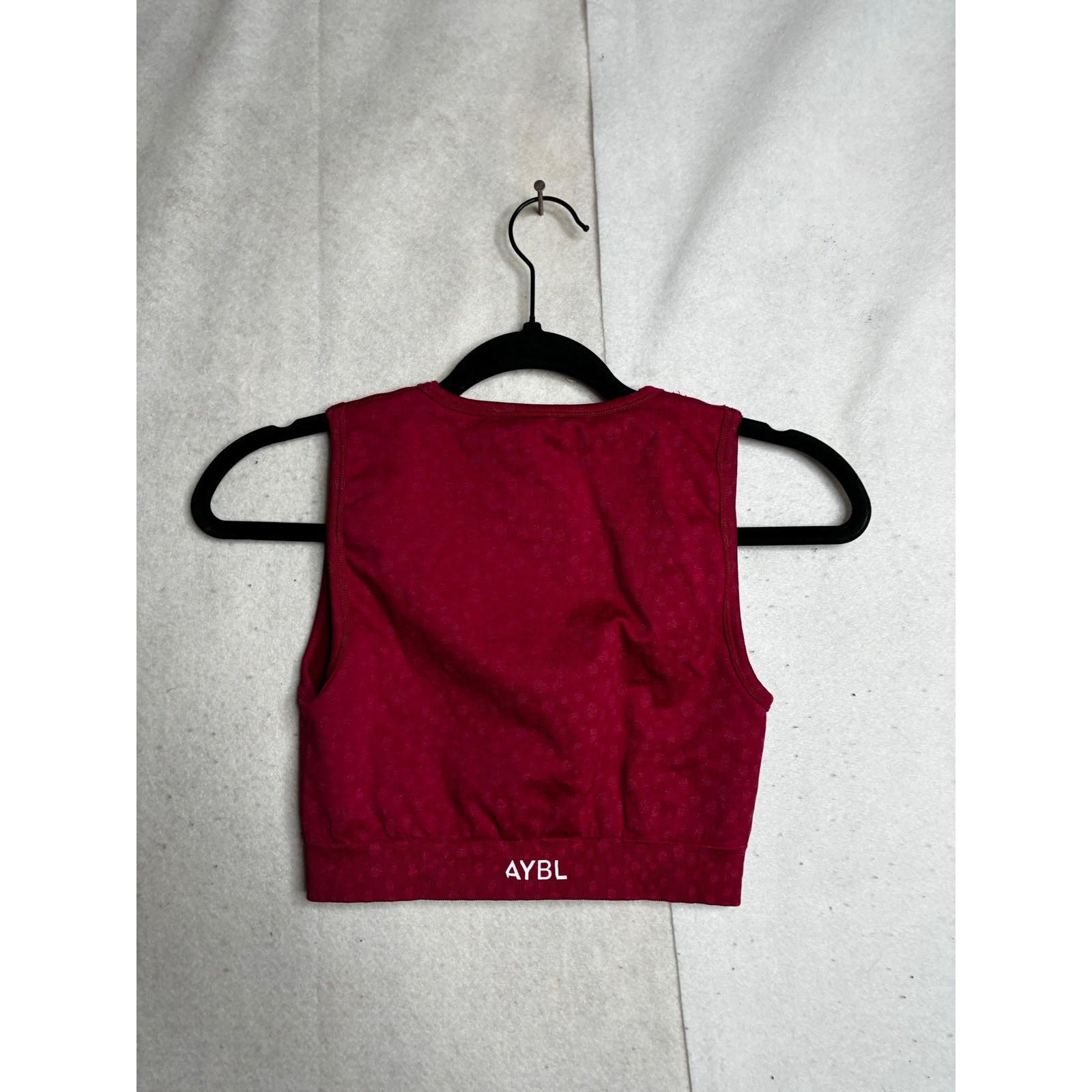 AYBL Womens Seamless Leopard Print Workout Crop Top Red Sleeveless Gym Shirt S