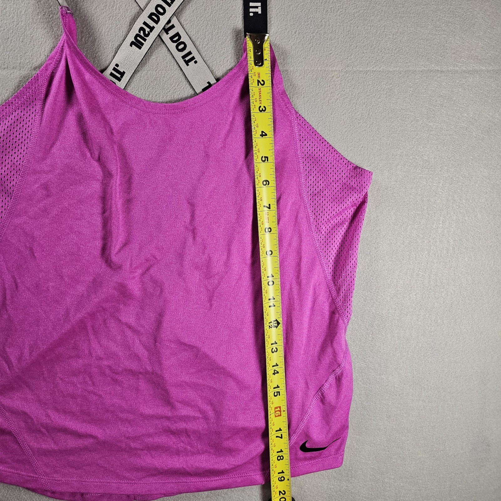 Nike Tank Top Womens Medium Pink Just Do It Strap Dri Fit Running Athletic Gym