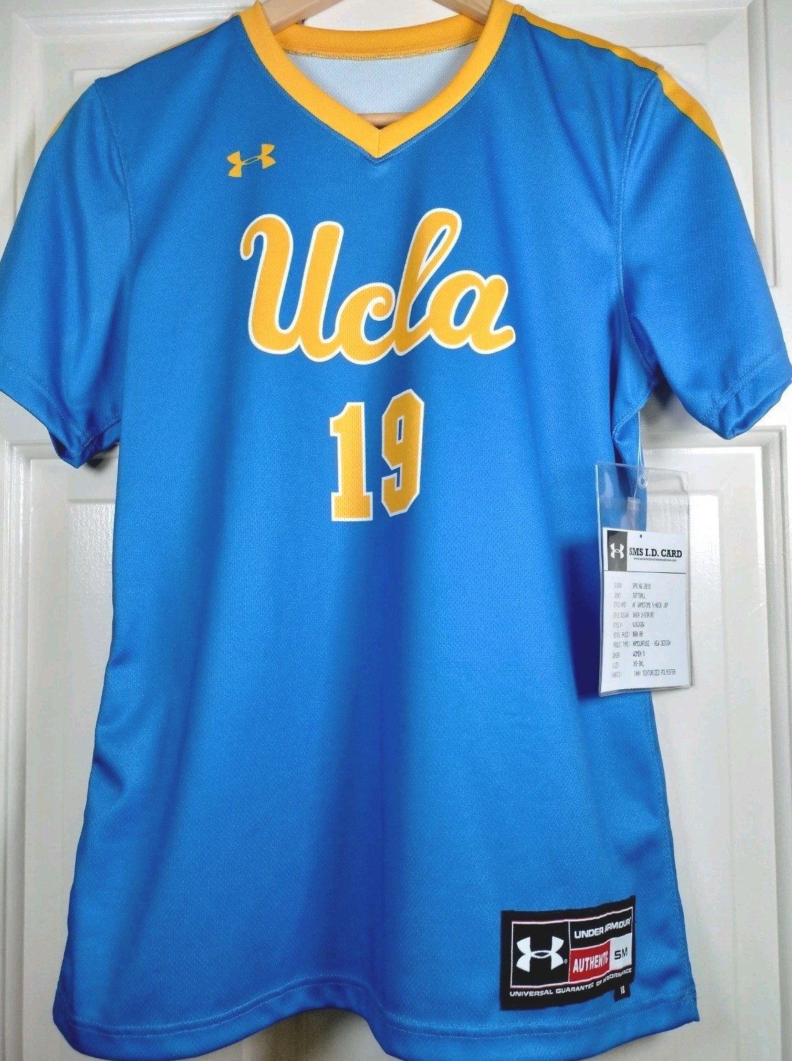 NWT Under Armour UCLA Bruins #19 Softball Jersey Women’s Small Blue Gold