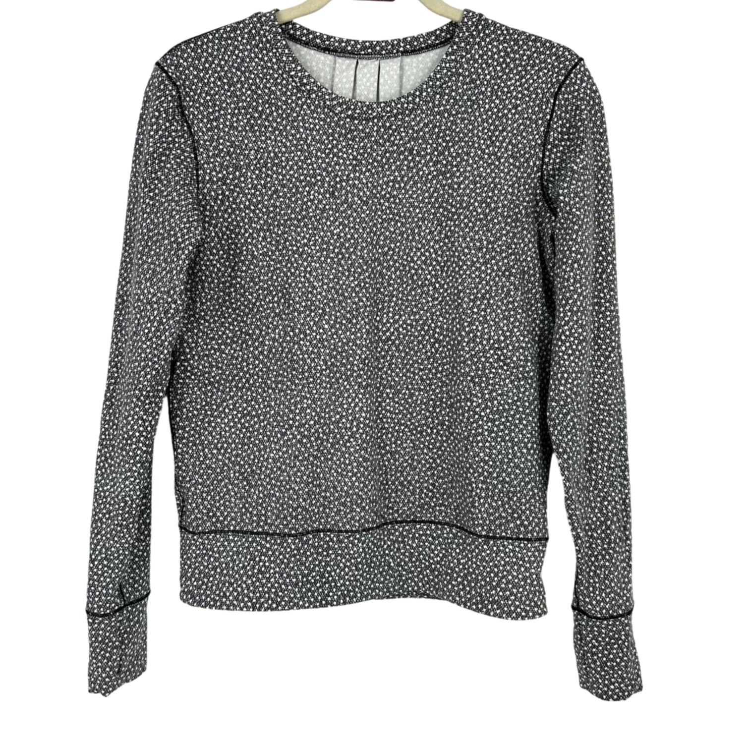Lululemon Rush Hour Pullover Top Long Sleeve Frozen Fizz Size 4 Black White
