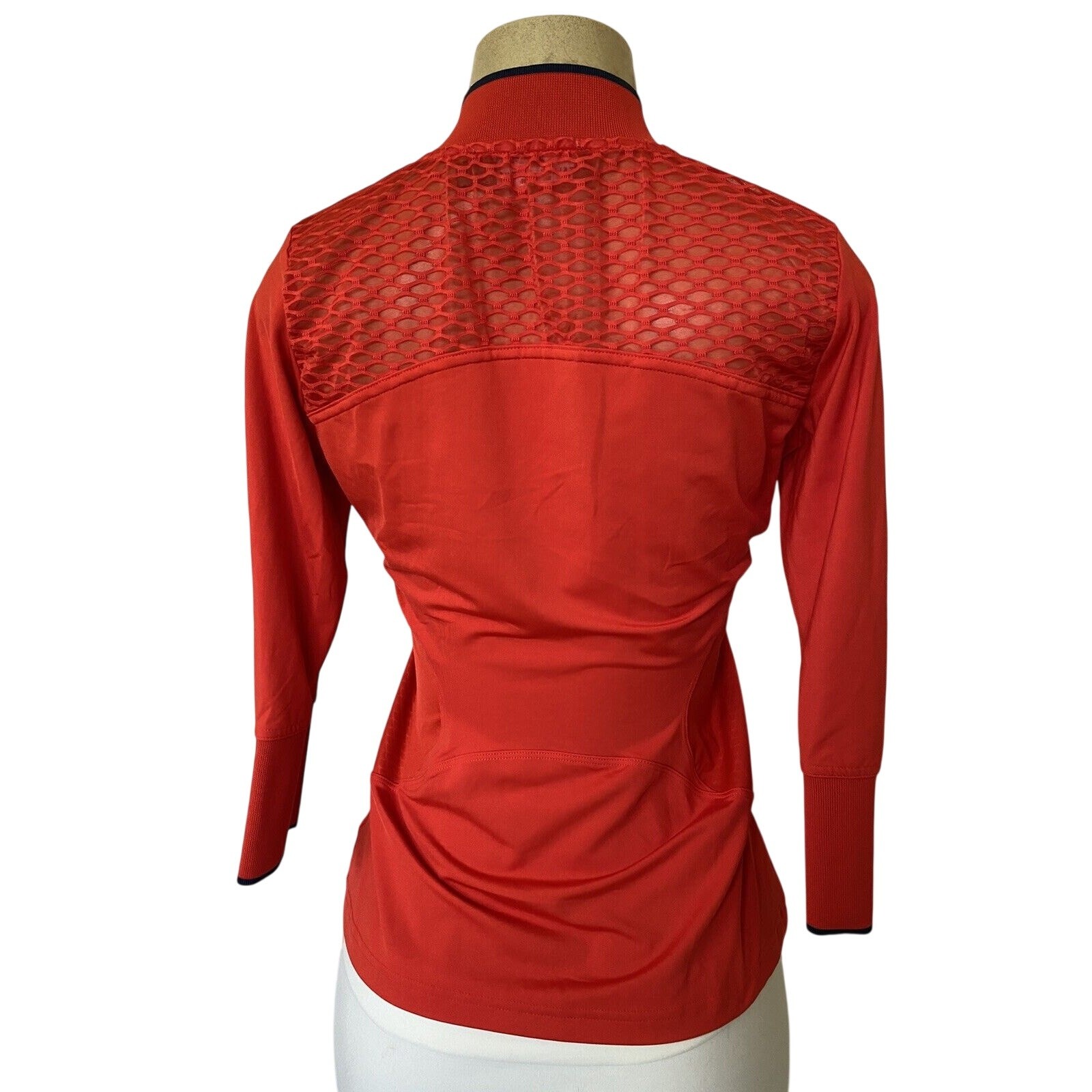 Adidas Stella McCartney Barricade 3/4 Sleeve Tennis Tee T Shirt Top Red Slim S