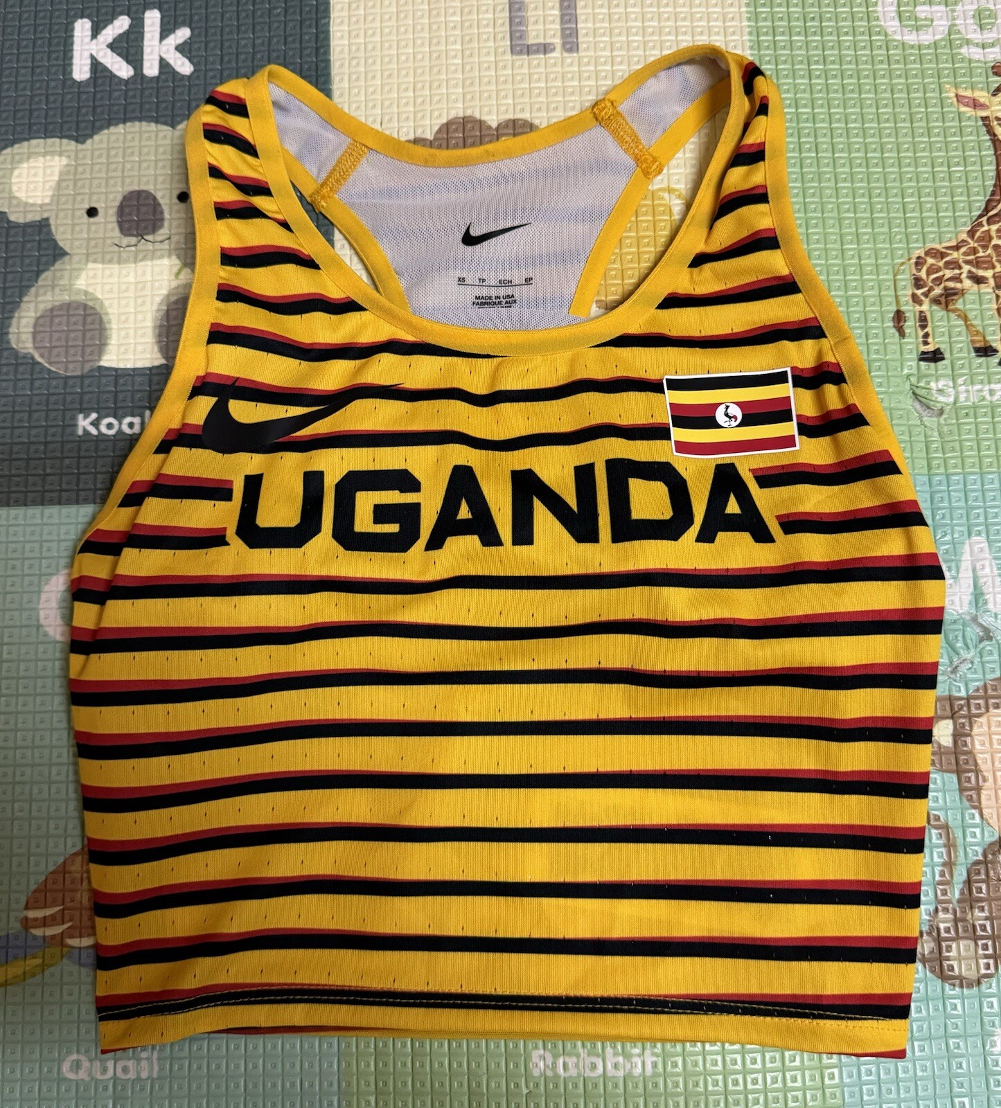 Nike Pro Elite Track Team Uganda Women’s Sz XS Sports Bra Top Yellow DD7965-728