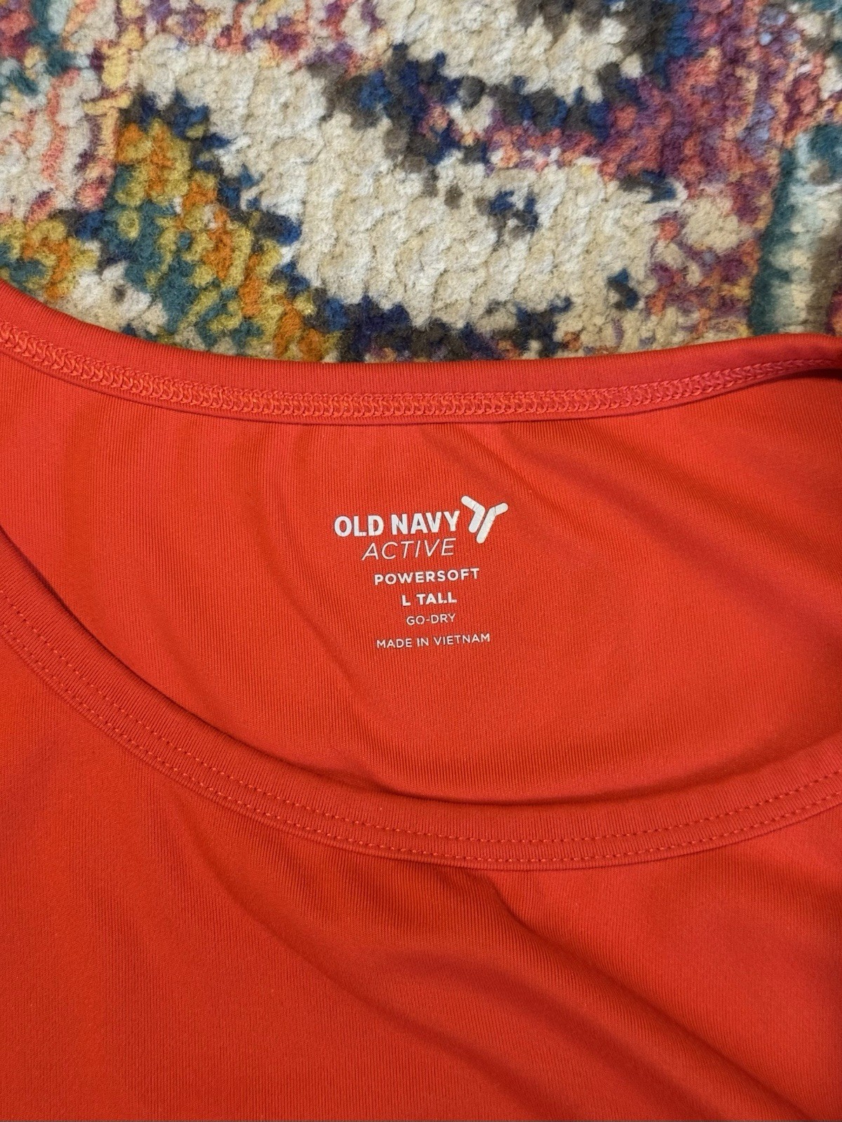 Old Navy Active Powersoft Quick Dry Cropped Tee Women’s L Tall Orange