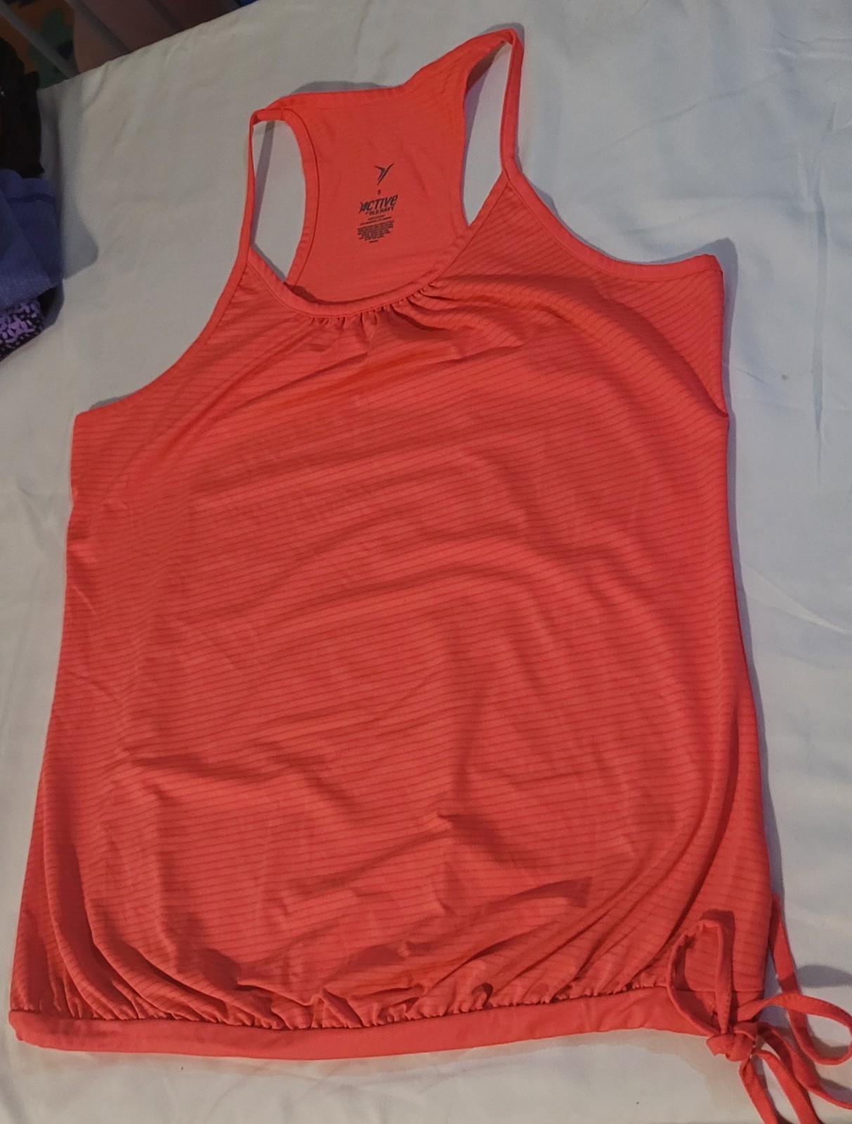 Old Navy Active Tank Top Coral Racerback Adjustable Sides Women’s Size S