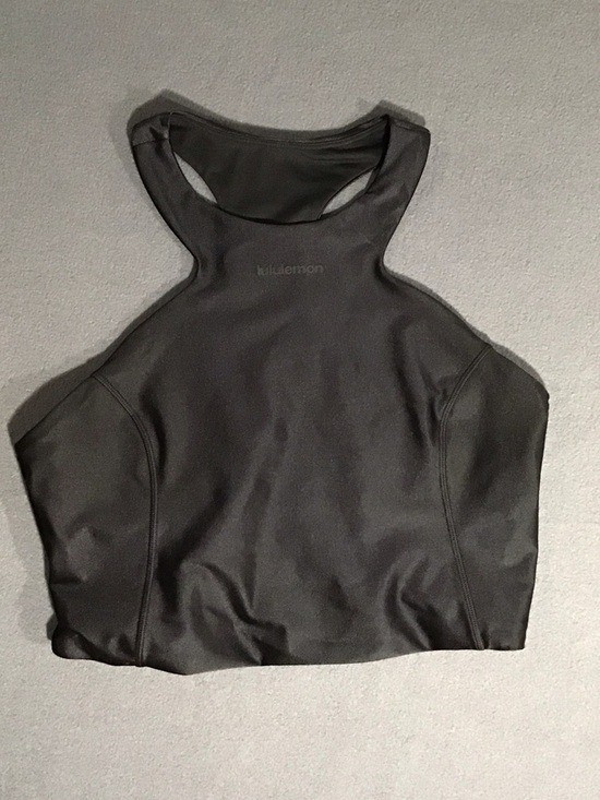 LULULEMON SATIN SHINE TANK TOP SUPPORT B/C CUP WORDMARK BLACK SIZE 10