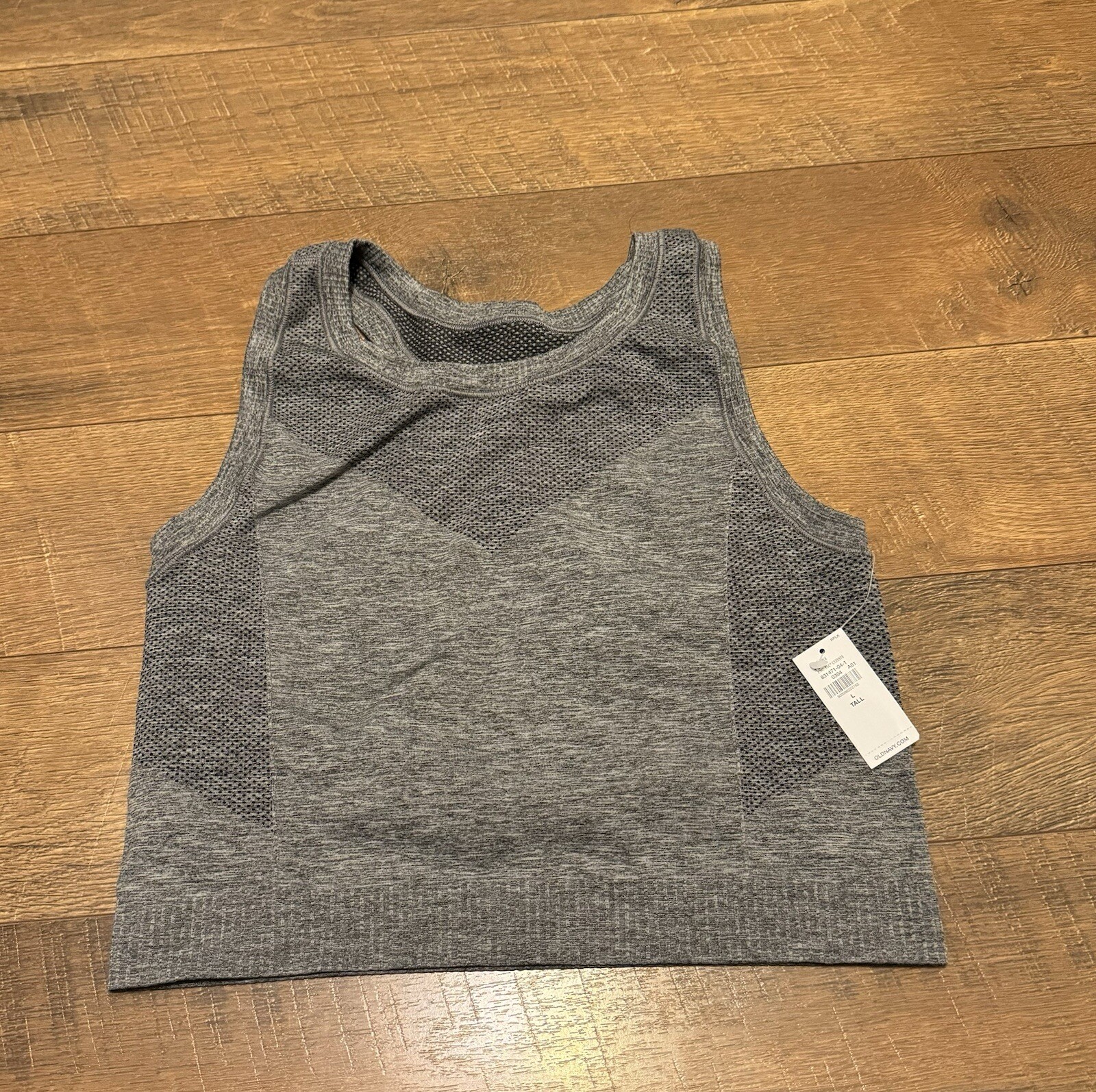 Old Navy Active Women’s Tank Gray Seamless Cropped Tank Top Large Tall