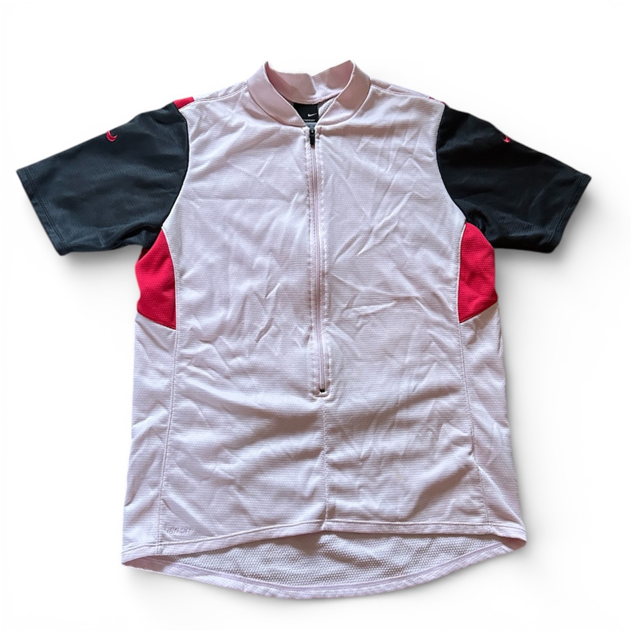 Pink Nike Sphere Dry 1/4 Zip Up Cycling Short Sleeve Top Size Medium