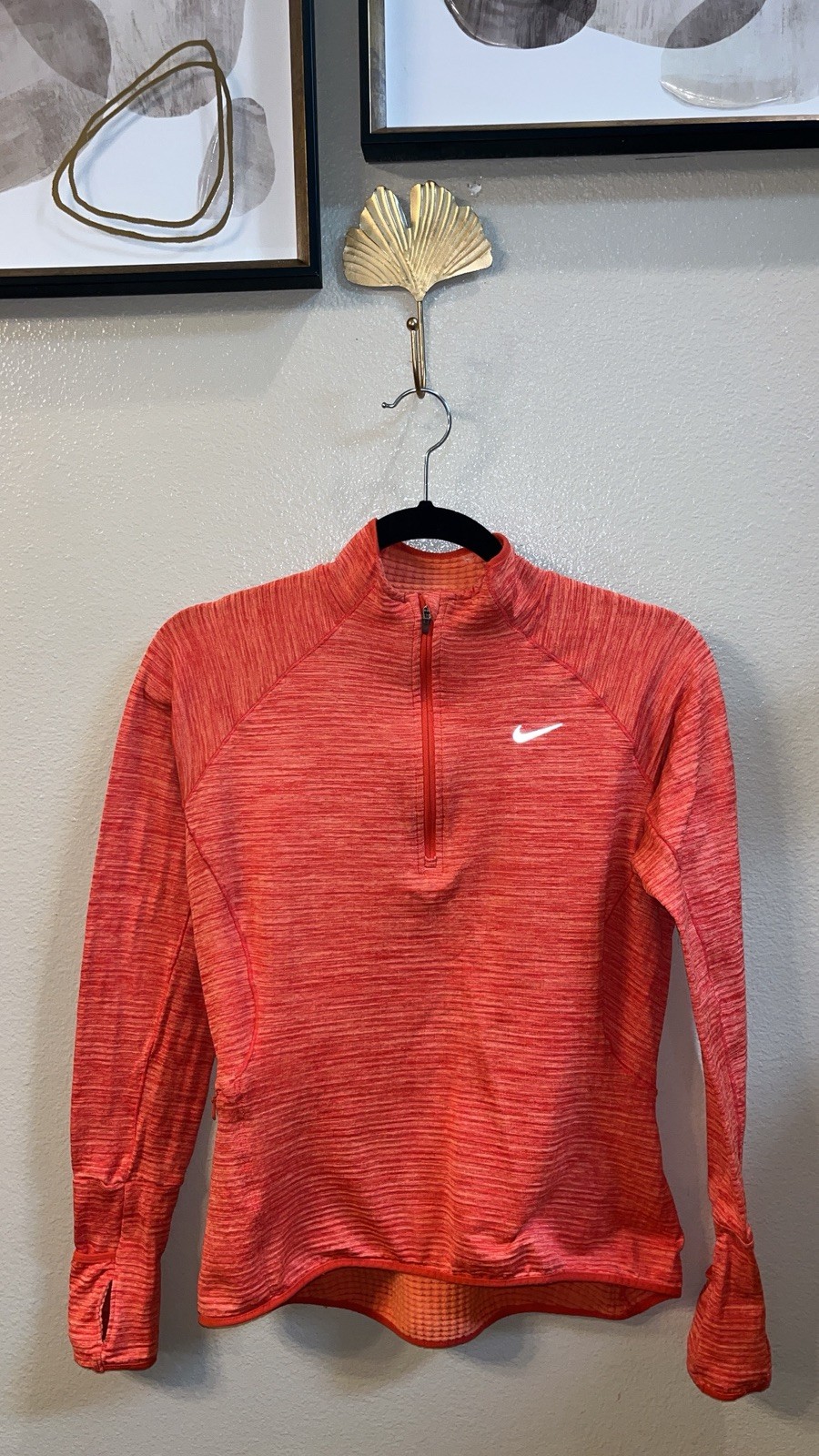 Nike Orange Element Sphere 1/2 Zip Womens Size Small
