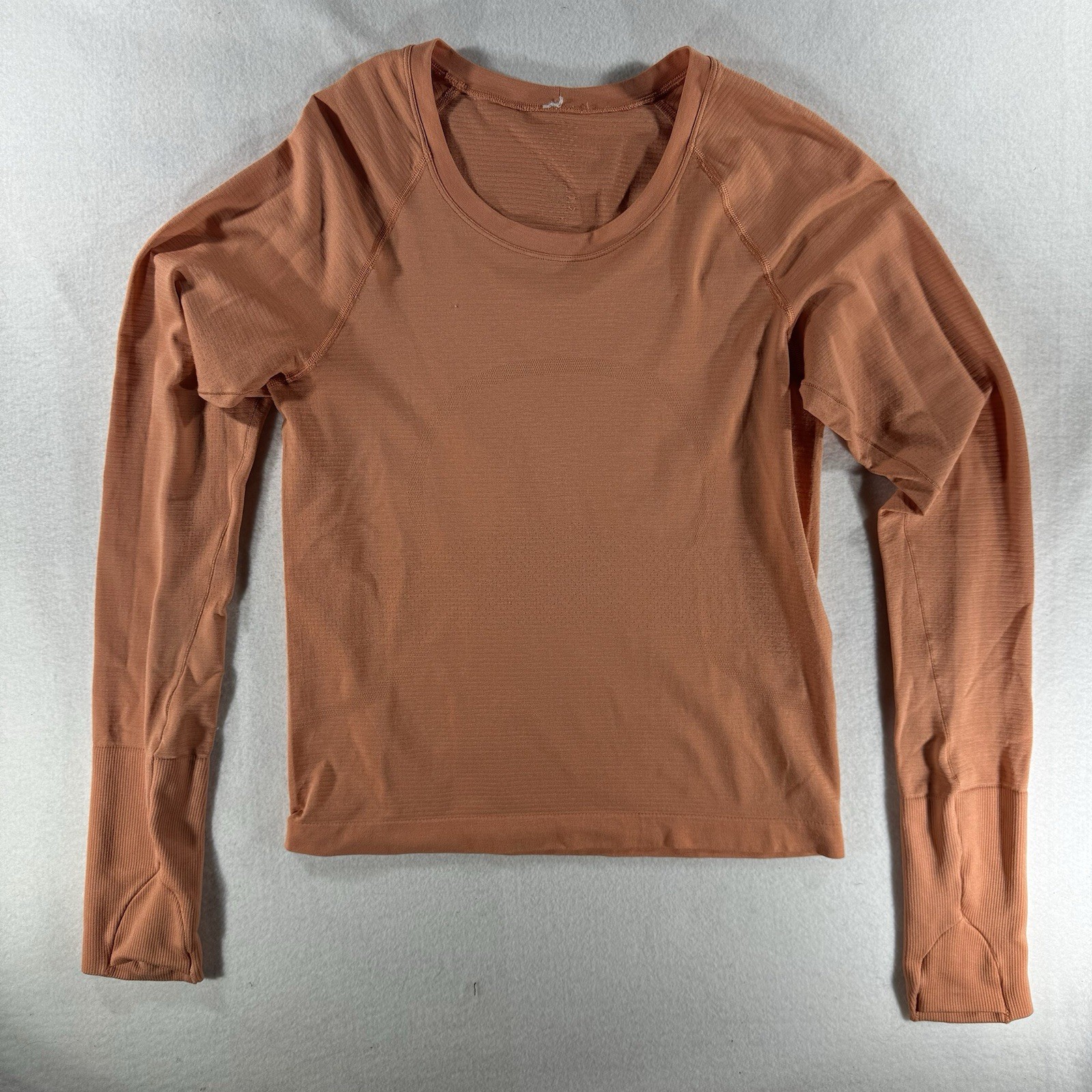 Swiftly Long Sleeve Crew Neck Top Rust clay runner workout gym winter stretch 6