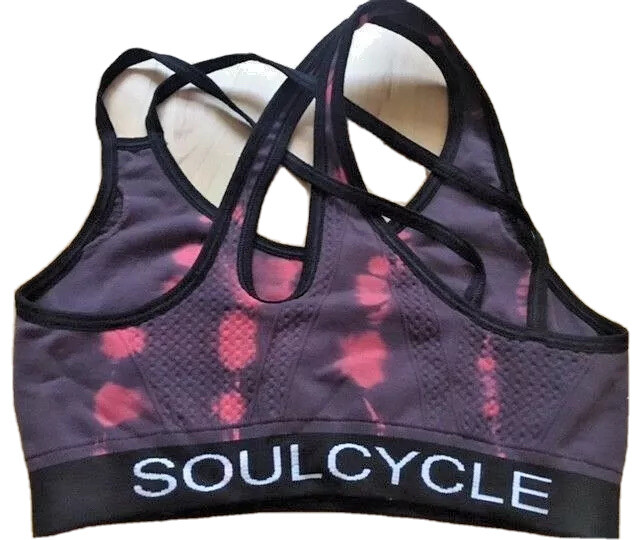 SOULCYCLE Compression Strappy Bra Black Pink Purple size S Spin Cycle Run