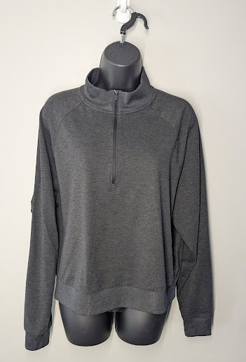 Gap Fit Brushed Tech Jersey Activewear Top~1/2 ZIP~ Women’s LT~Gray