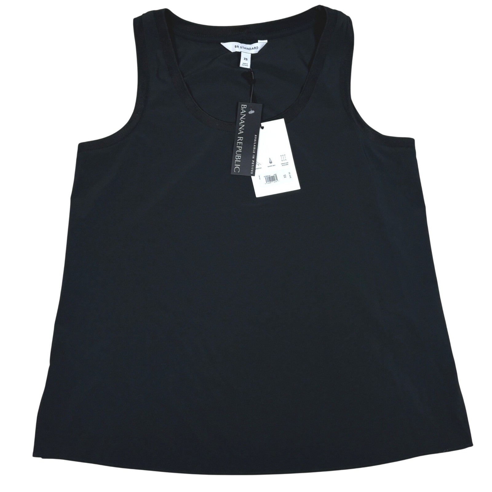 Banana Republic Womens BR Standard Black Active Tank Top XS Quick Dry Stretch
