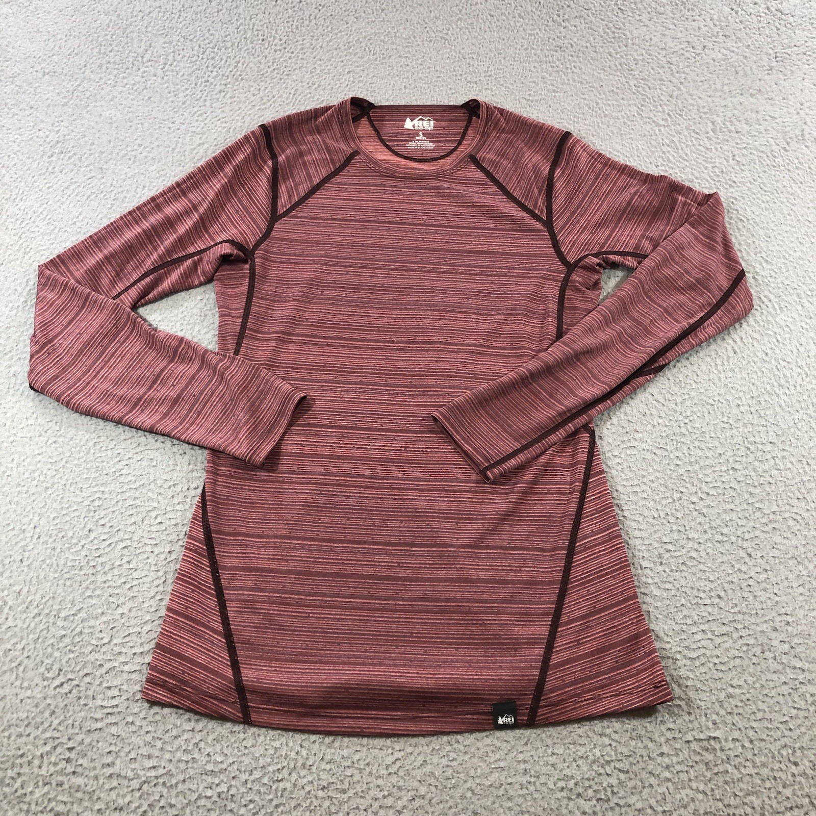 Rei Co-Op Maroon Long Sleeve Shirt Women Small Base Layer Outdoor Hiking