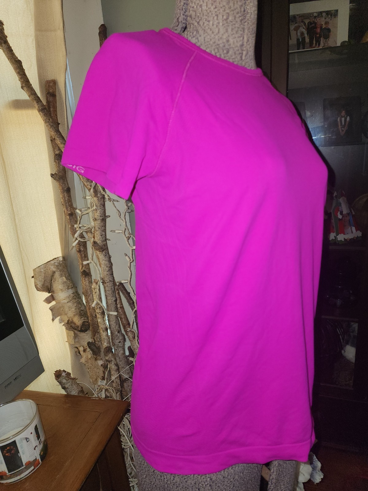 *no Tag* Athleta Pink Stretch Breathable Crew Neck Short Sleeve Running XS/Sm