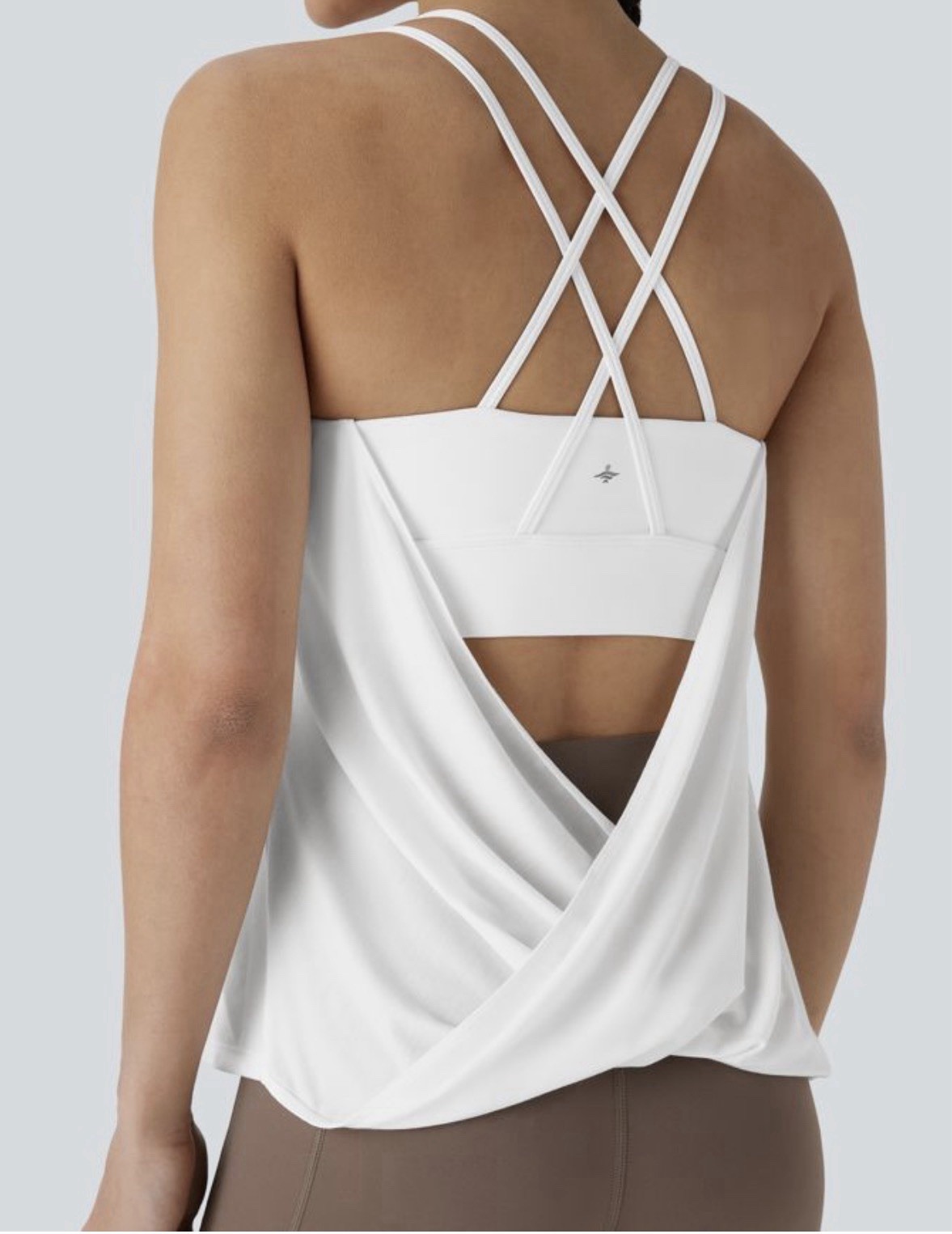 Halara Double Straps Pleated Quick Dry Yoga Cami Top M
