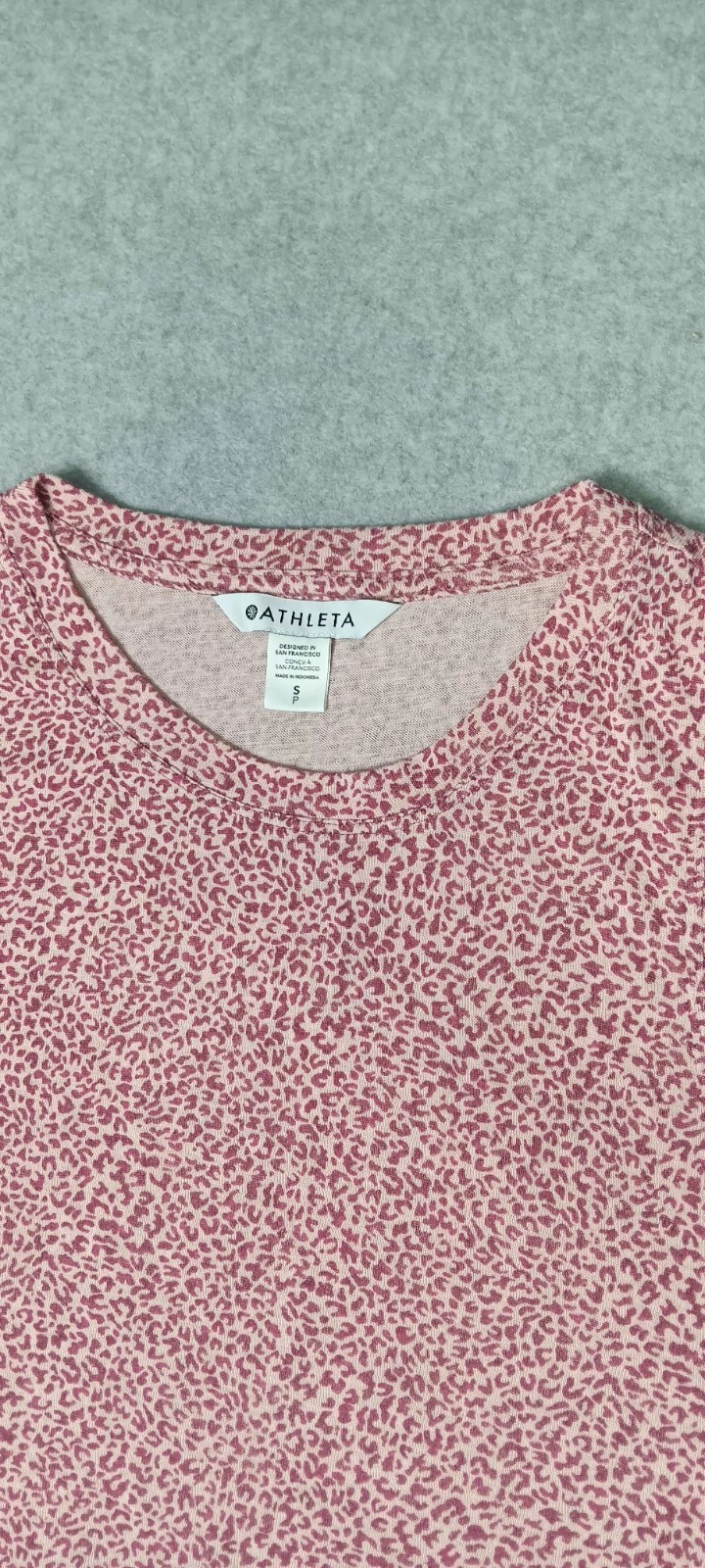 Athleta Breezy Tank Top Size Small Bashful Rose Cheetah Animal Print Atheisure
