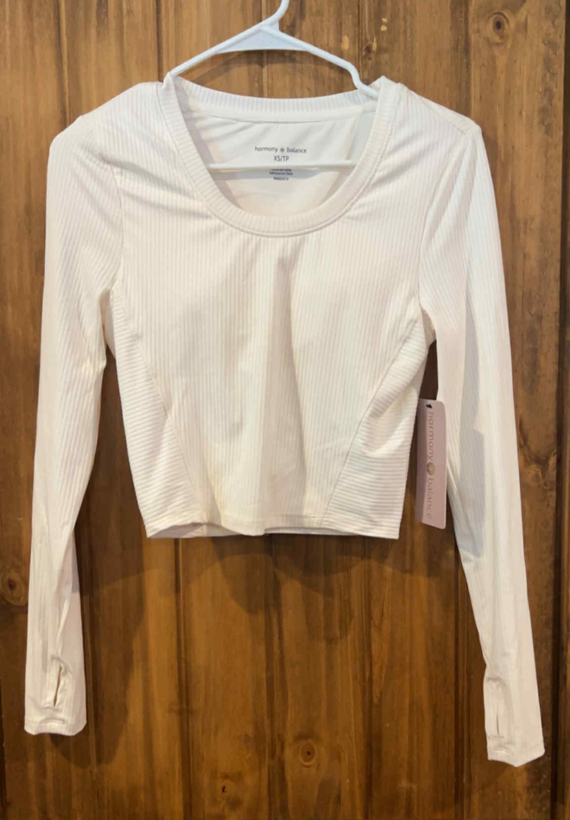 Harmony And Balance Top Womens XS White Long Sleeve Pullover Style CHB1915