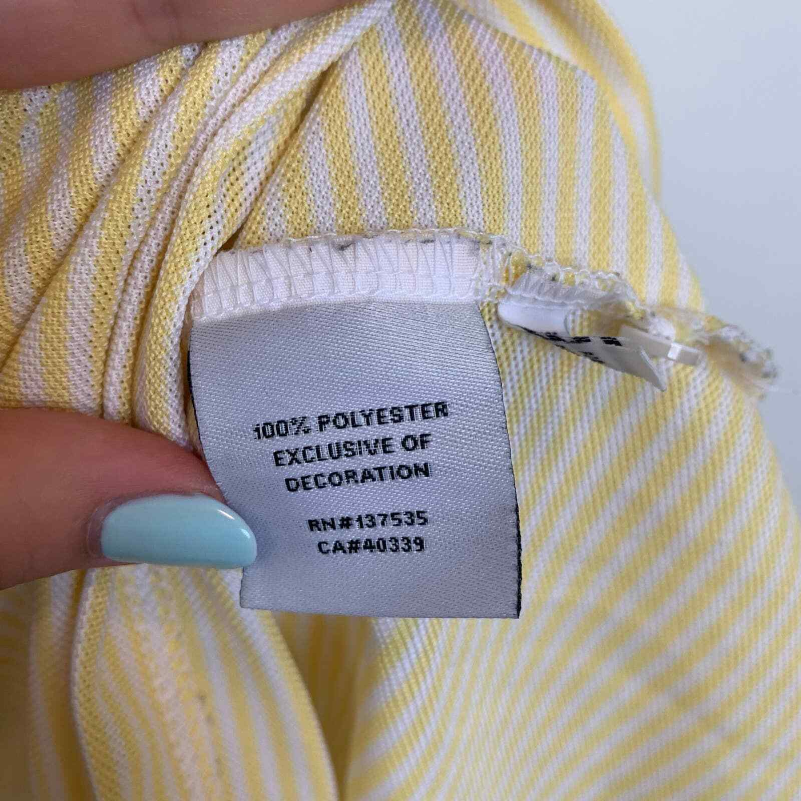Kate Lord Performance Womens Golf Athletic Shirt Tank Size Medium Striped Yellow