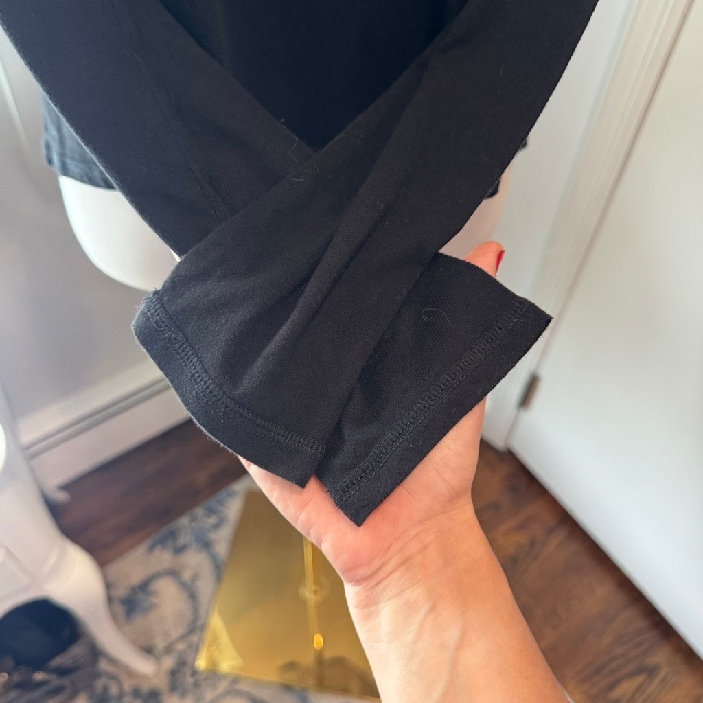 Calvin Klein Performance Black Logo Crop Long Sleeve Top | Size Large