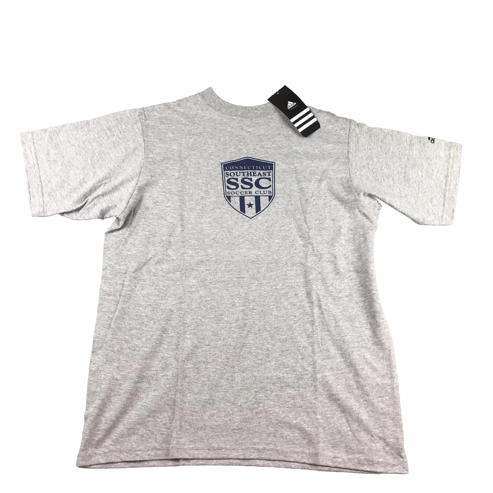Adidas Shirt Women Large Gray Southeast Connecticut Soccer Club SSC Tee NWT
