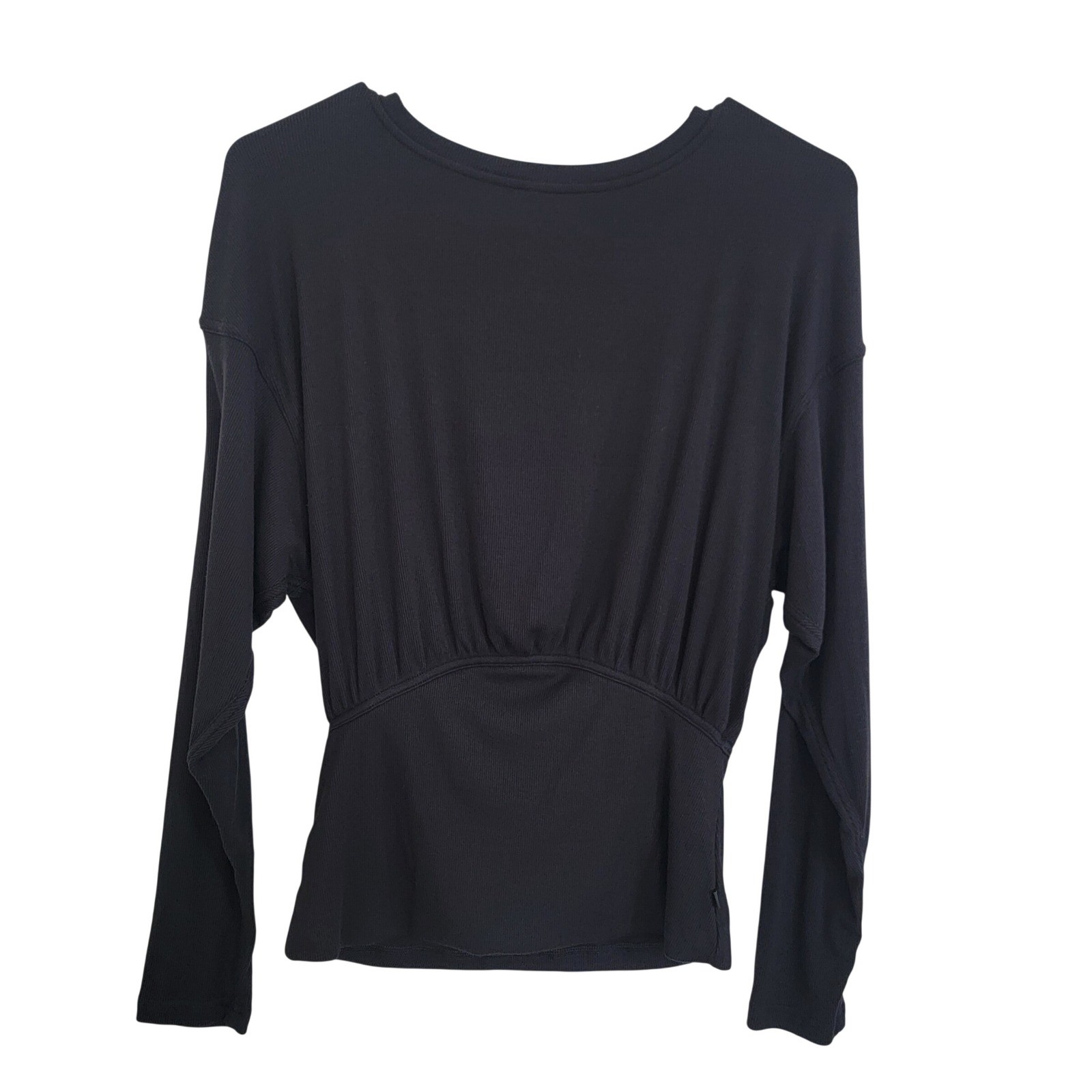 Lululemon Ribbed Modal Silk Blend LongSleeve Top Shirt Yoga Pilates Black W3GEXS