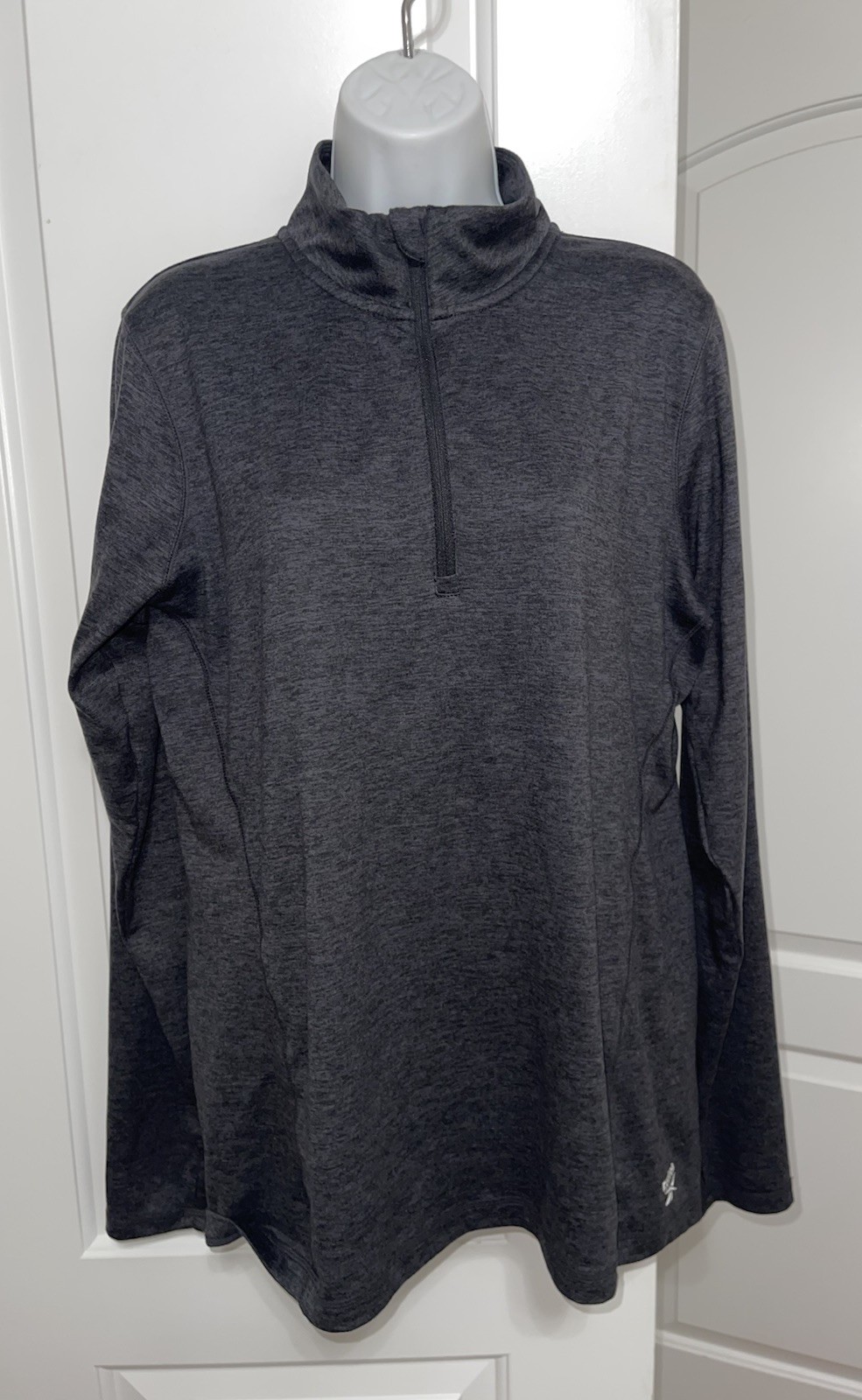 Rebook Women XL Pullover Quarter Zip Mock Neck Thumb Holes Performance Active