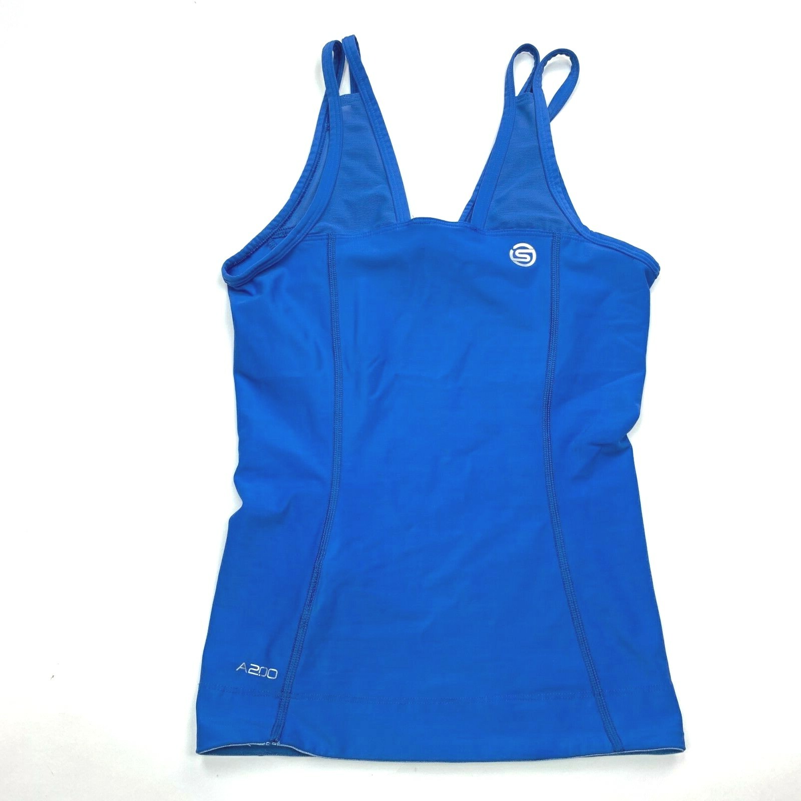 Skins Compression Blue Tank Top A200 Nylon Blend Sleeveless Workout Gym Women S