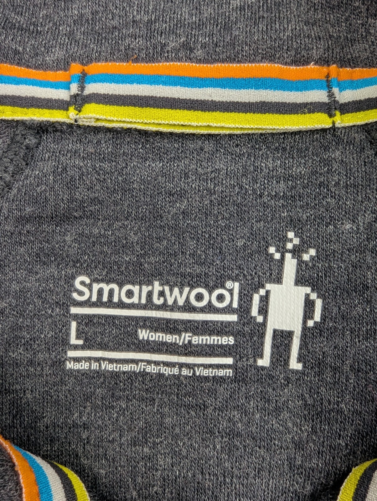 Smartwool Base Layer Top Women’s Medium 100% Merino Wool Gray 1/4 Zip HOLES