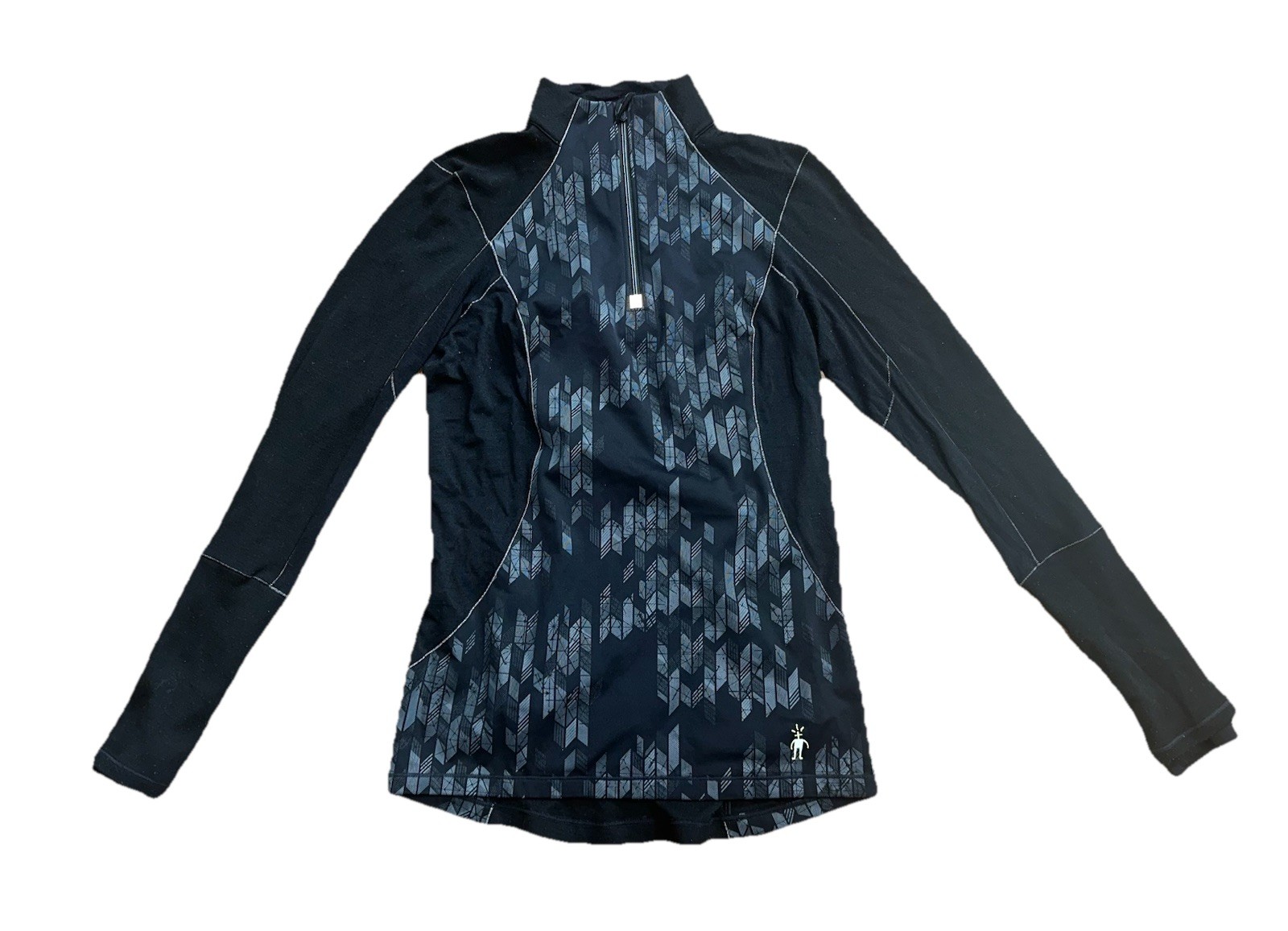 Smartwool PhD 1/4 Zip Pullover Top Merino Wool Blend Light Wind Black Size S