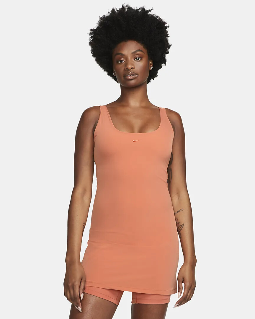 Women’s Nike Flex Bliss Luxe Training 2 in 1 Dress Shorts L Burnt Orange DA0155