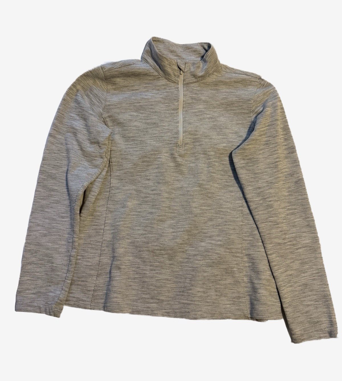 Lady Hagen Women’s Heathered Gray 1/4 Zip Mock Neck Activewear Top L