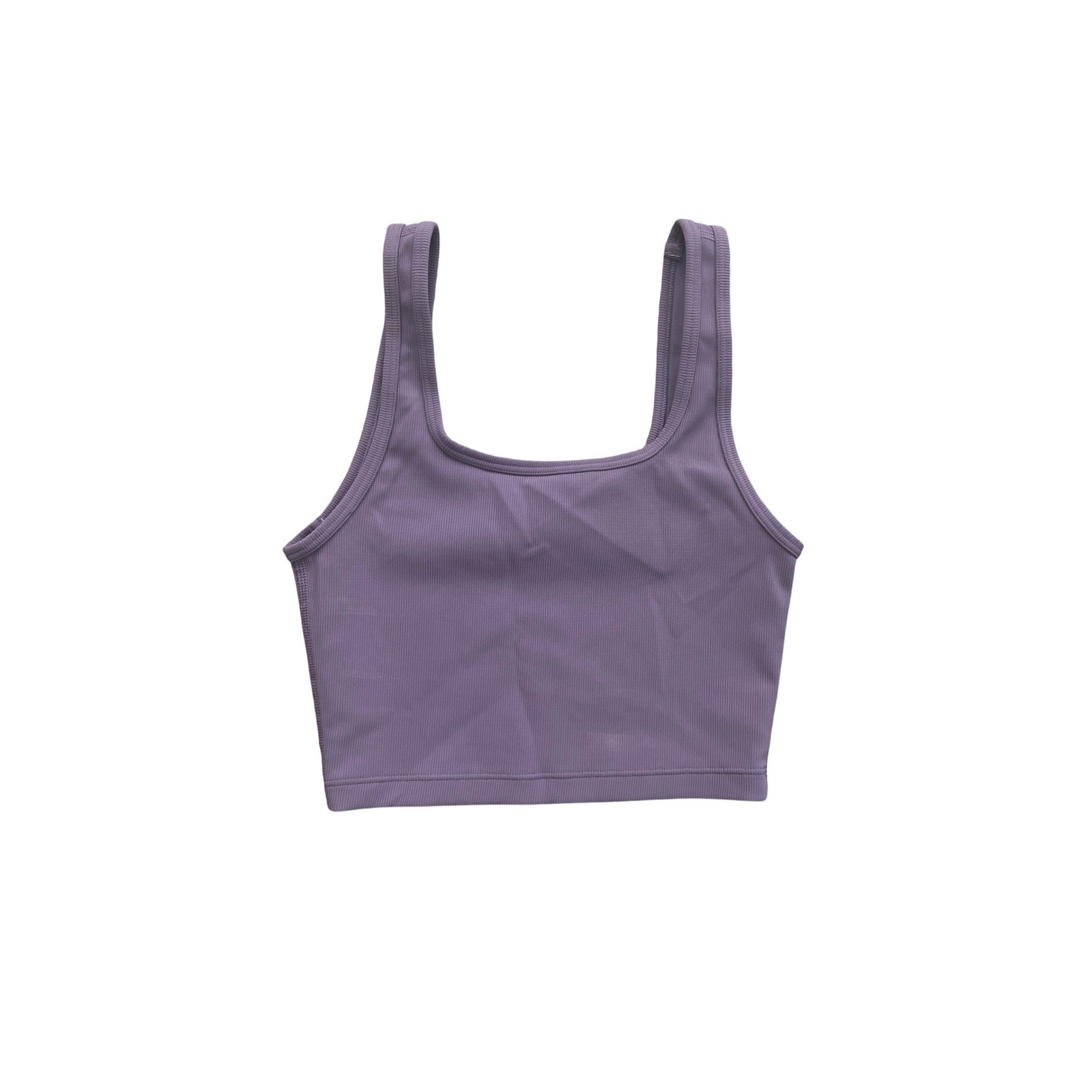 TnAction Aritzia Purple Ribbed Square Neck Crop Top Tank Womens Size 2XS Active