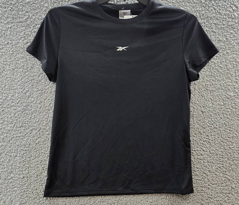 Reebok ID Performance Tech Short-Sleeve T-Shirt Womens M Black Crewneck Pullover