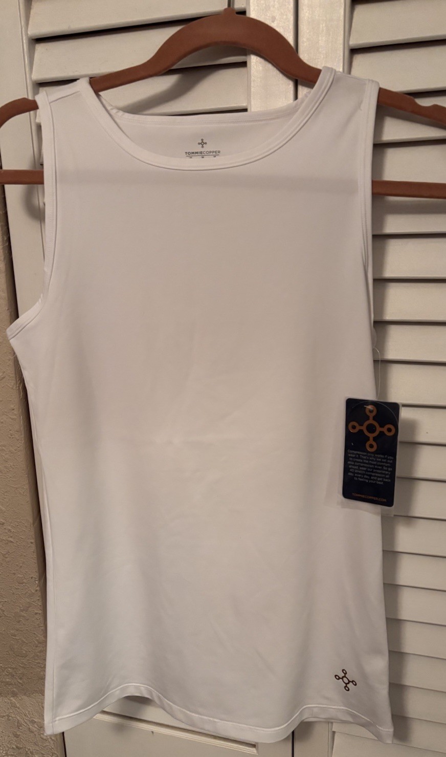 Tommie Copper Tank Womens Medium Lower Back Support Tank Ladies White NWT