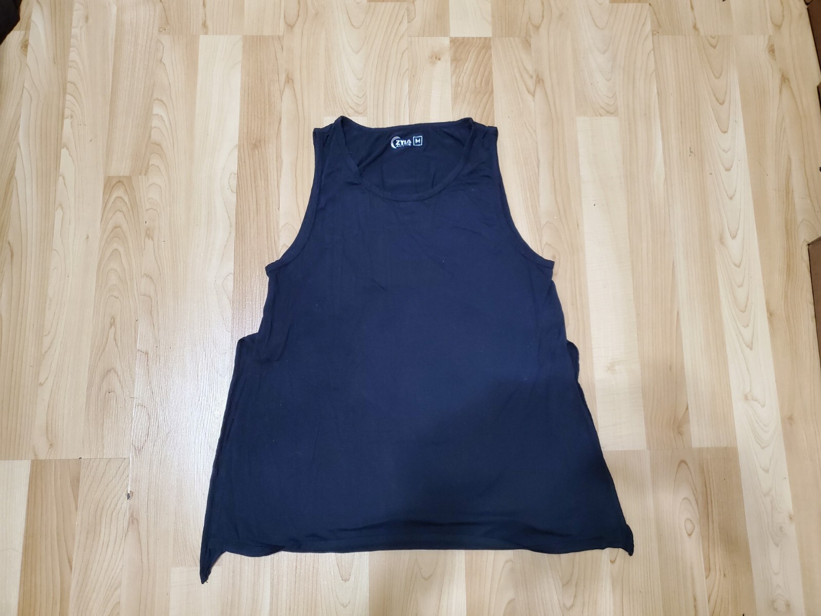 Zyia Active Premium Tank Top Ribbed Solid Black Sleeveless Women’s Sz M
