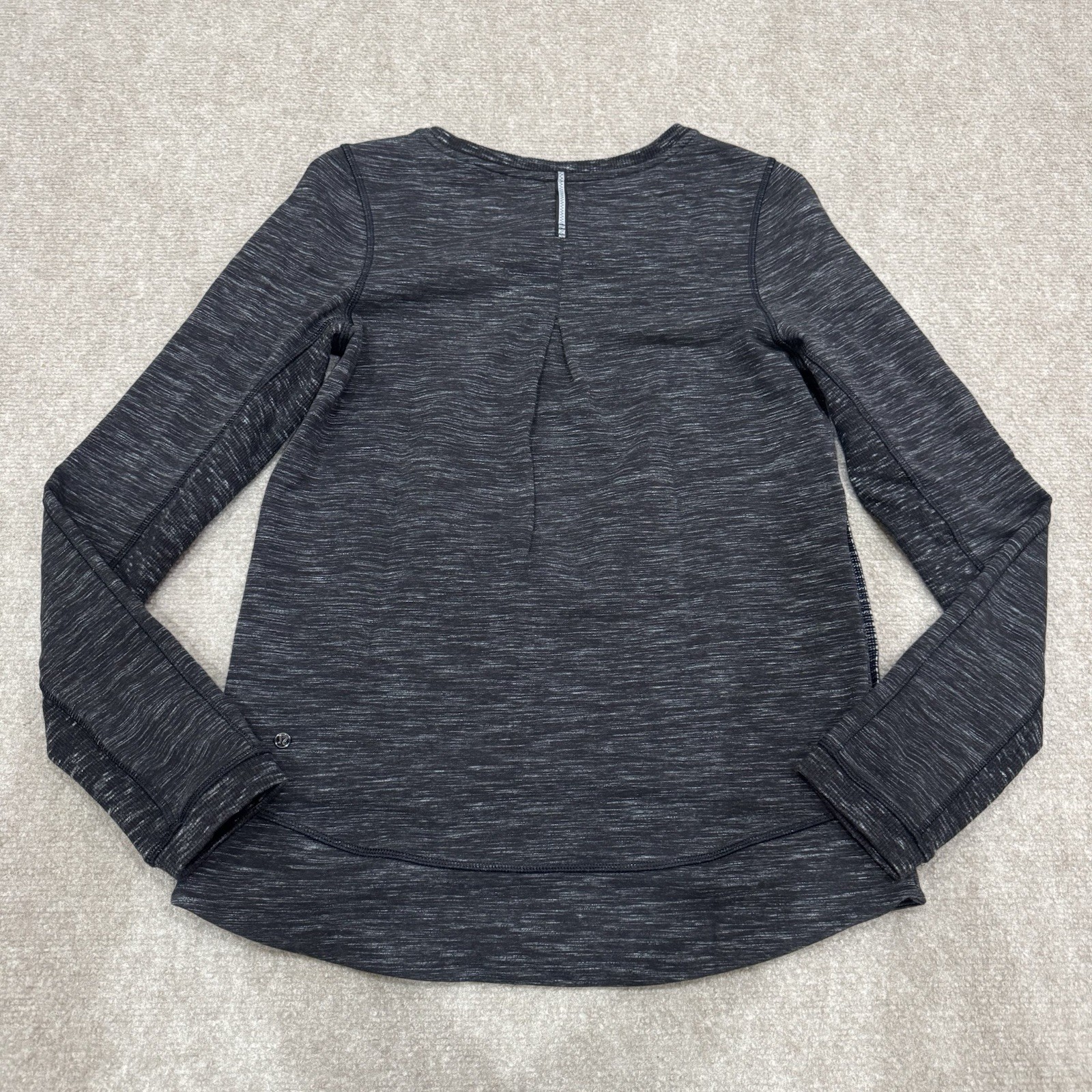 Lululemon Women’s Size 6 Heathered Marled Black Exhalation Pullover