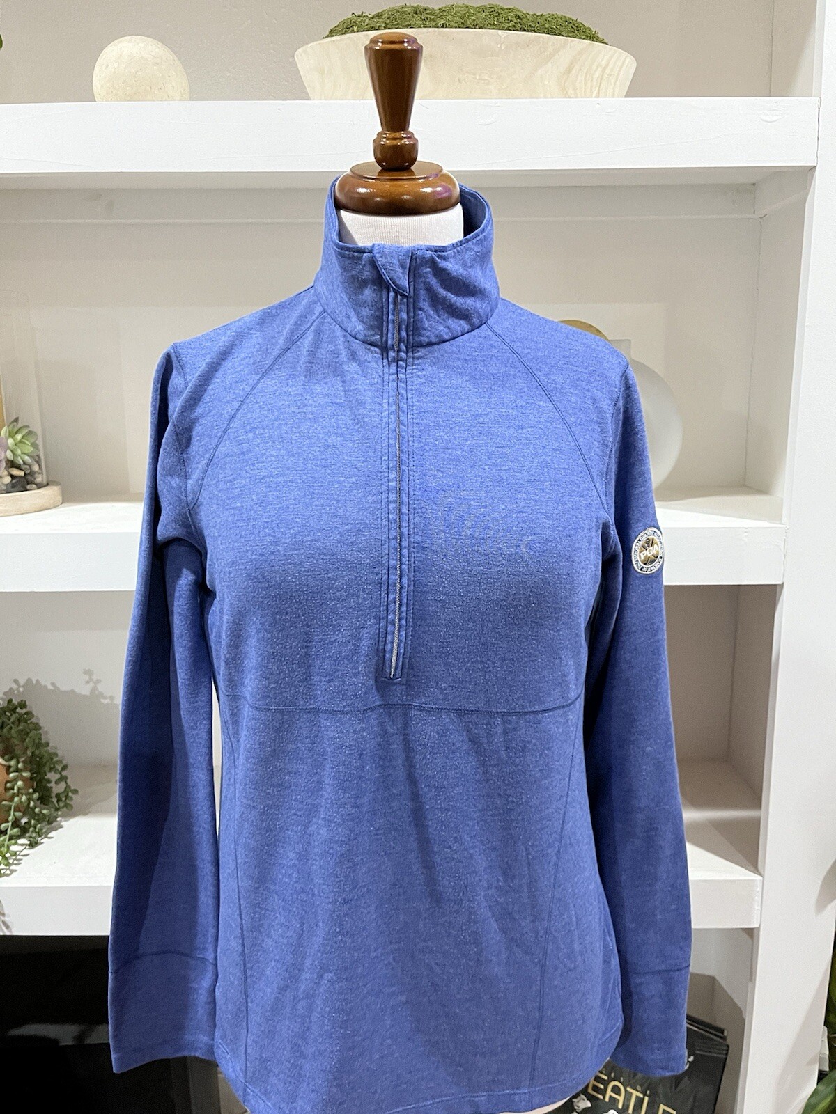 Kate Lord Performance 1/4 Zip Pullover Top Womens medium blue golf pga