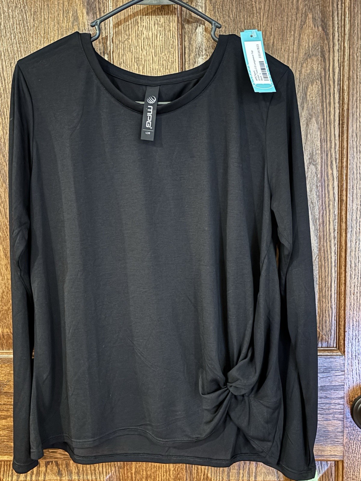 NWT MPG Sport Black Ribbed Pullover Shirt Long Sleeve Activewear Women’s Size XL