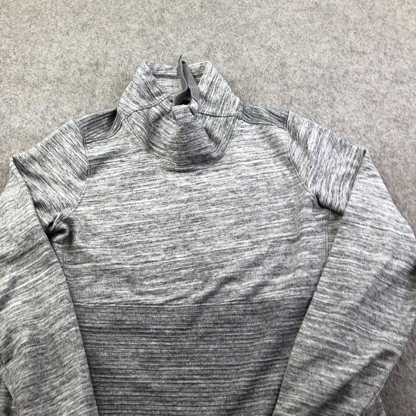 LL Bean Pullover Womens Medium Gray Long Sleeve Mock Neck Stretch Top Athletic