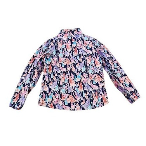 IBKUL Womens IceFil Tassel Print Quarter Zip Medium Sun Shirt Mock Neck Pink