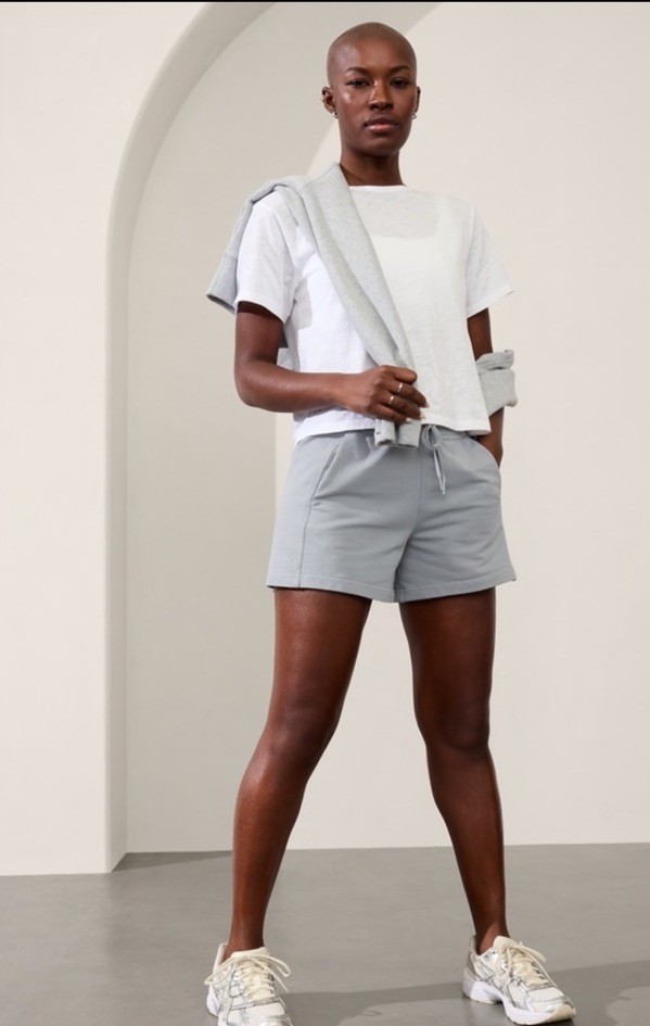 Athleta Essential slub tee- small- white- nwt-