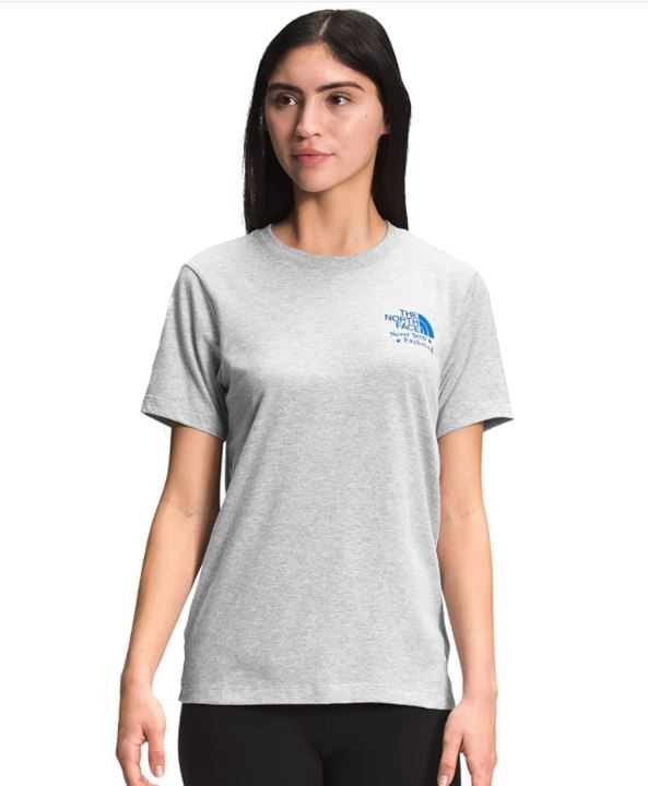 The North Face Crew Neck Gray USA T-Shirt Never Stop Exploring Womens XS SM or L