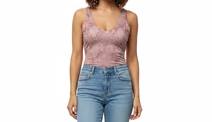 Skechers Women’s Go Sculpt Animal-Print Tank Top Pink Python Print Medium NEW!!!