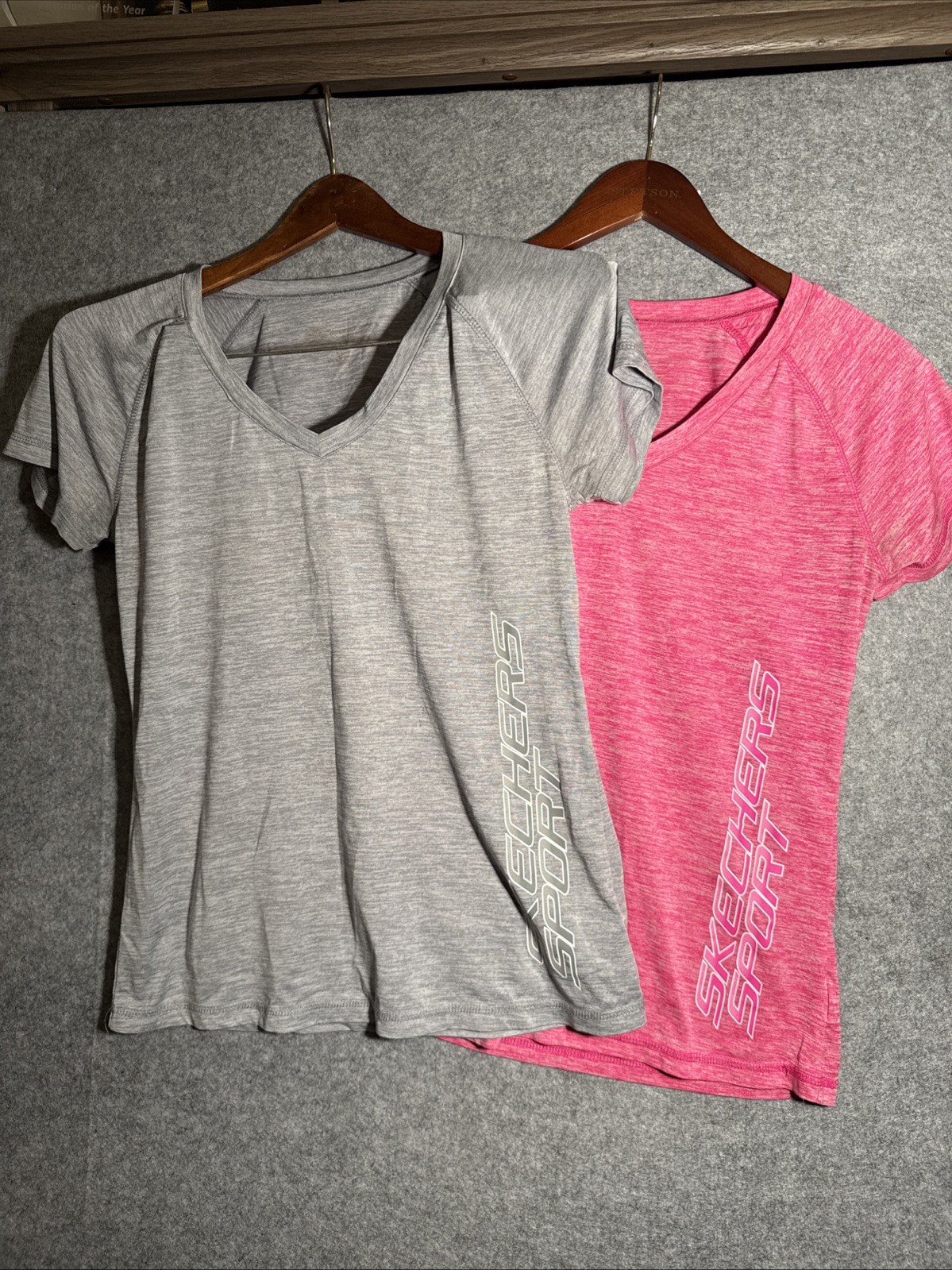 Skechers Women’s Workout Tops Set Of Two, Pink And Gray Size Small