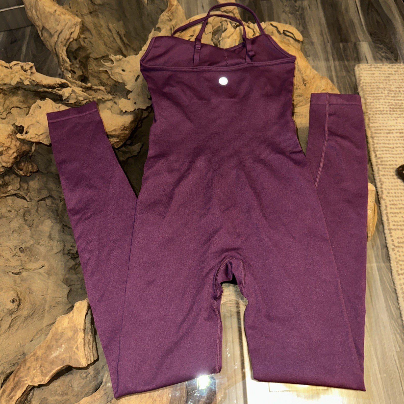 BODY YOGA Radiant Solid Back Long Leotard/unitard XS purple