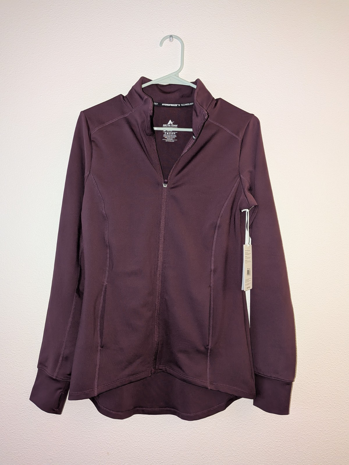 HydroFreeze X Instant Cooling Zip Up Long Sleeve Womens Medium Purple