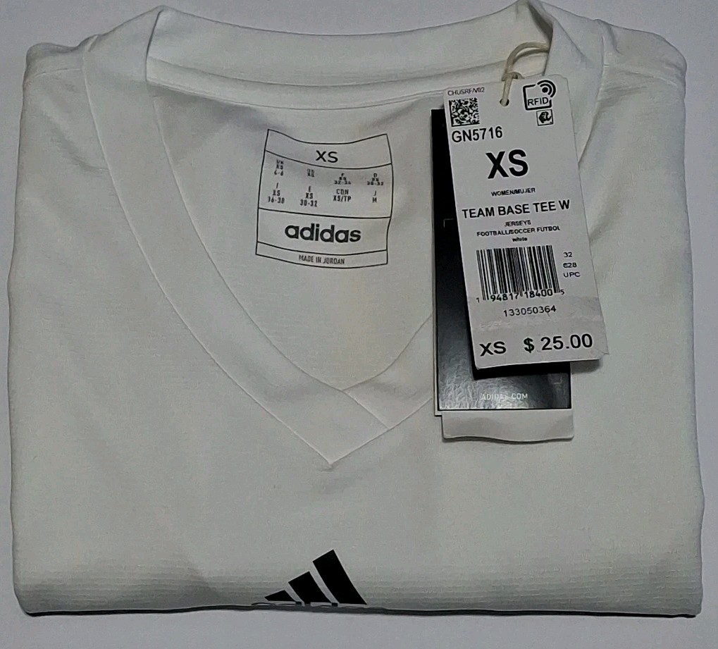 Adidas GN5716 Womens’ XS Team Base Long Sleeve T-Shirt, White