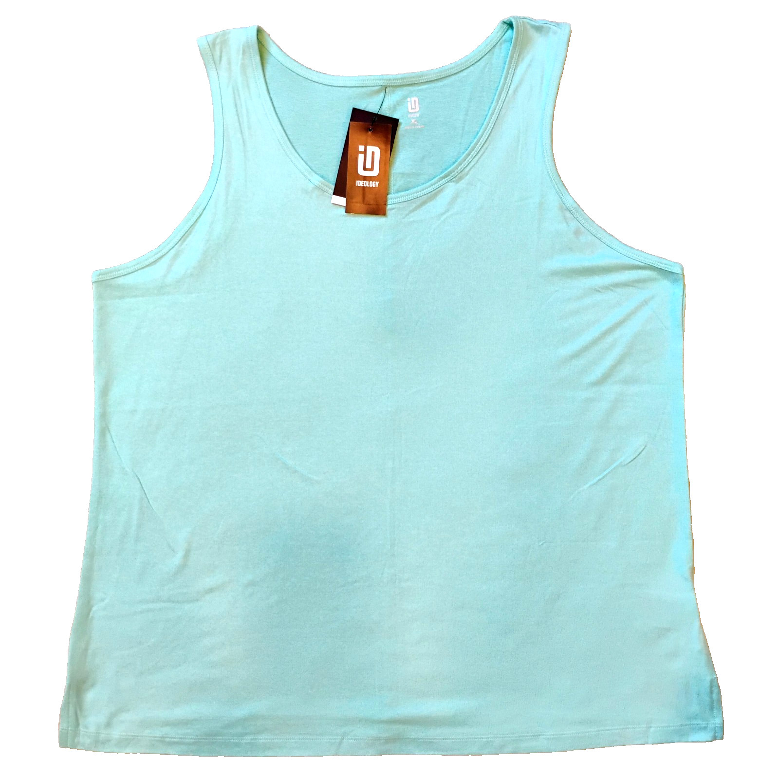 NWT XL Ideology Aqua Blue Scoop Neck Active Gym Workout Tank Top UPF 30+ NEW